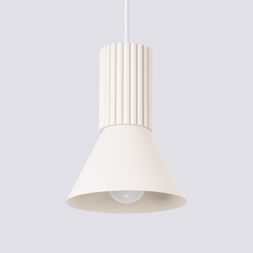 Pakaramā lampa uz vada ESTRIA 1xE14/10W/230V, Ø 14 cm, krēmkrāsaina