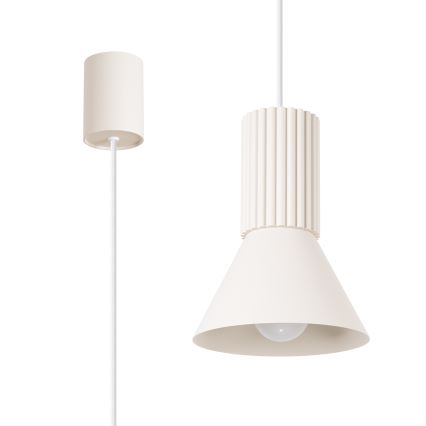 Pakaramā lampa uz vada ESTRIA 1xE14/10W/230V, Ø 14 cm, krēmkrāsaina