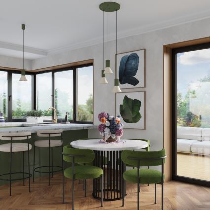 Piekaramā lustra ESTRIA 3xE14/10W/230V Ø 30 cm zaļa