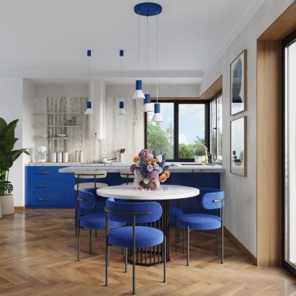 Pakaramais gaismeklis ESTRIA 1xE14/10W/230V Ø 14 cm zils