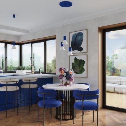 Pakaramais gaismeklis ESTRIA 1xE14/10W/230V Ø 14 cm zils