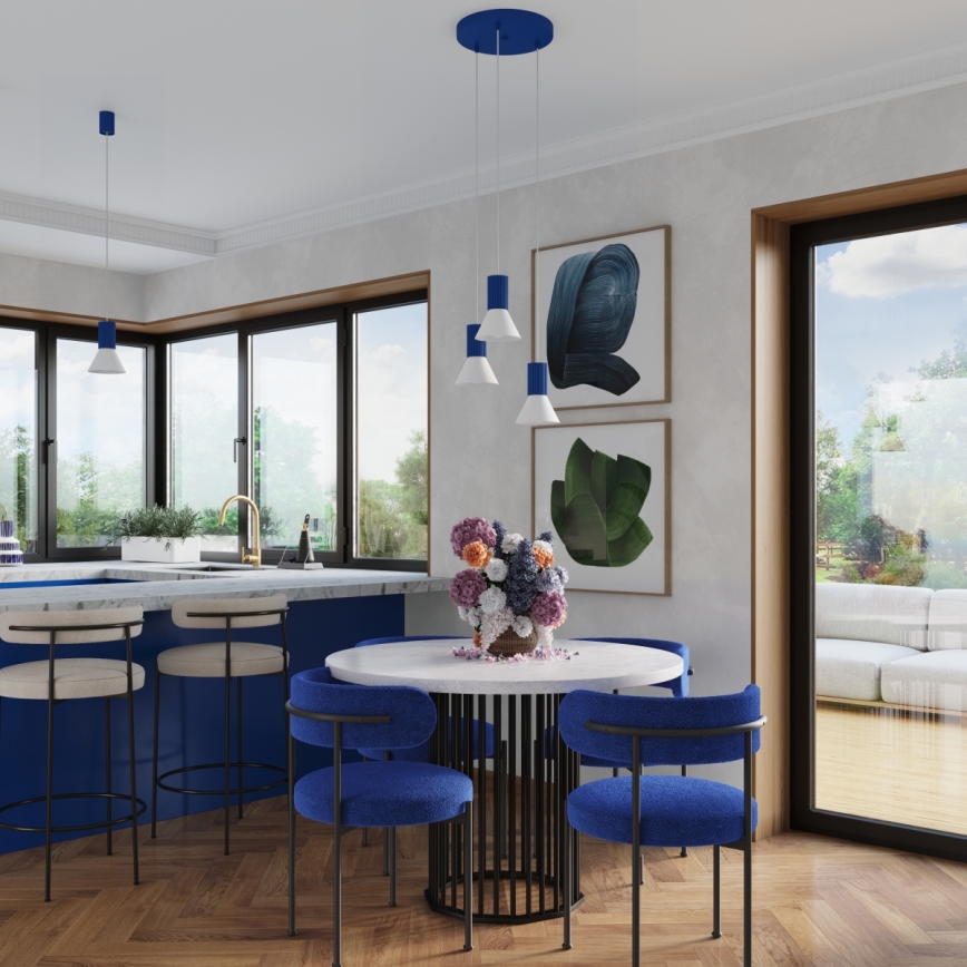 Pakaramais gaismeklis ESTRIA 1xE14/10W/230V Ø 14 cm zils