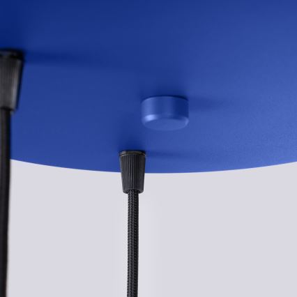 Griestu lampa uz kabeļa ESTRIA, 3x E14/10W/230V, Ø 30 cm, zila