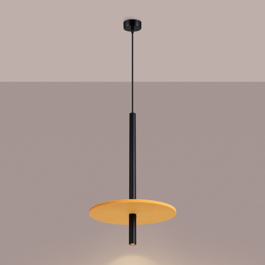 Pakaramais gaismeklis ar kabeli FELTRO 1xG9/8W/230V melns/dzeltens