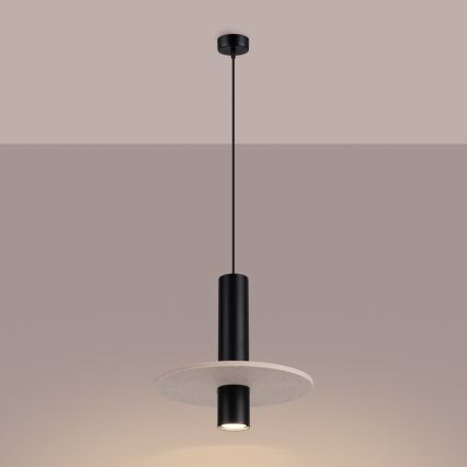 Pakaramā lampa uz vada PELTA 1xGU10/10W/230V melna/krēmīga