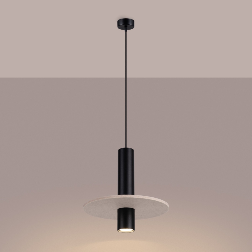 Pakaramā lampa uz vada PELTA 1xGU10/10W/230V melna/krēmīga