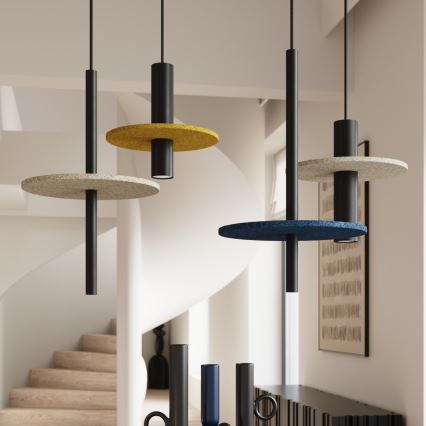 Pakaramā lampa uz vada PELTA 1xGU10/10W/230V melna/krēmīga