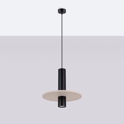 Pakaramā lampa uz vada PELTA 1xGU10/10W/230V melna/krēmīga