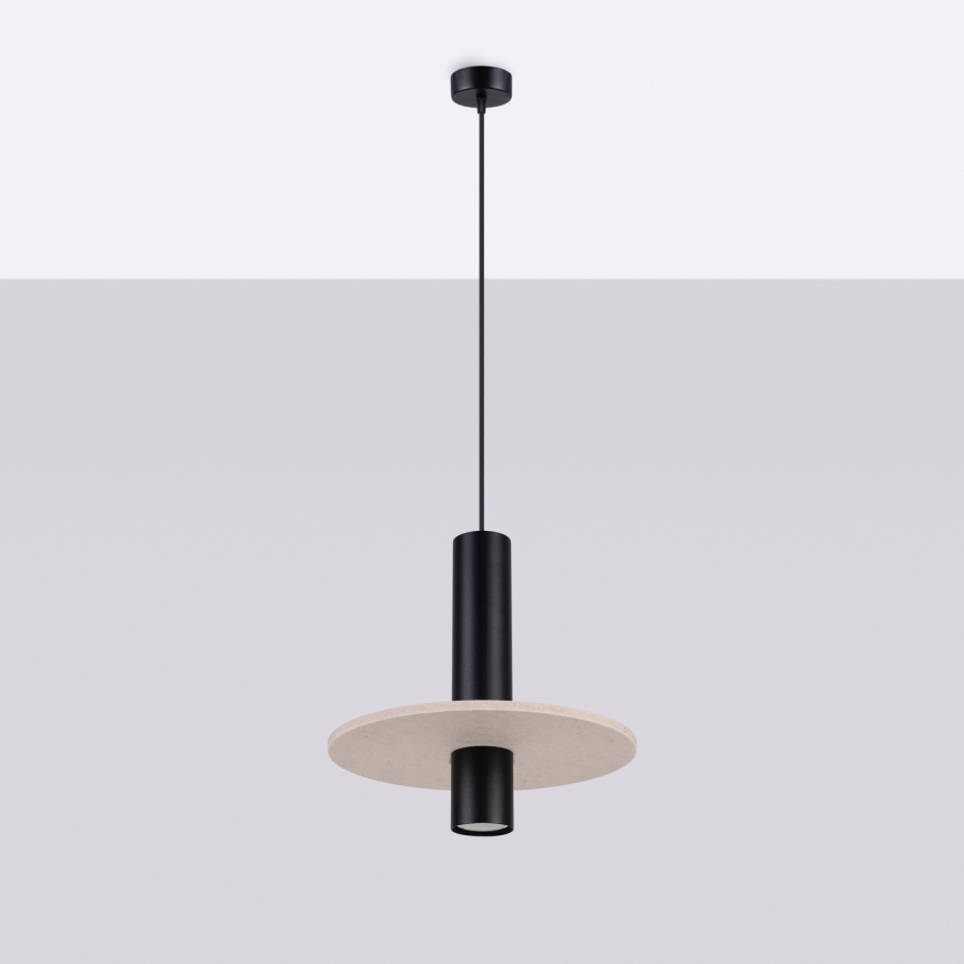 Pakaramā lampa uz vada PELTA 1xGU10/10W/230V melna/krēmīga
