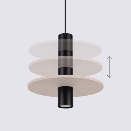 Pakaramā lampa uz vada PELTA 1xGU10/10W/230V melna/krēmīga