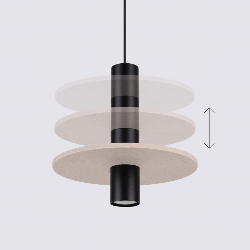 Pakaramā lampa uz vada PELTA 1xGU10/10W/230V melna/krēmīga