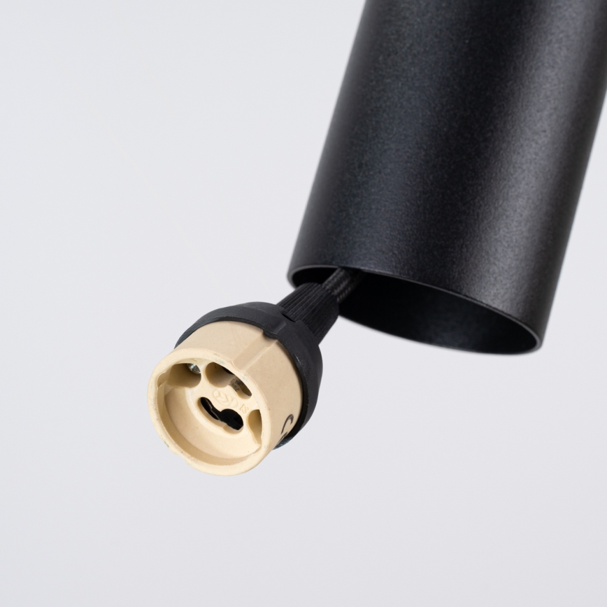 Pakaramā lampa uz vada PELTA 1xGU10/10W/230V melna/krēmīga