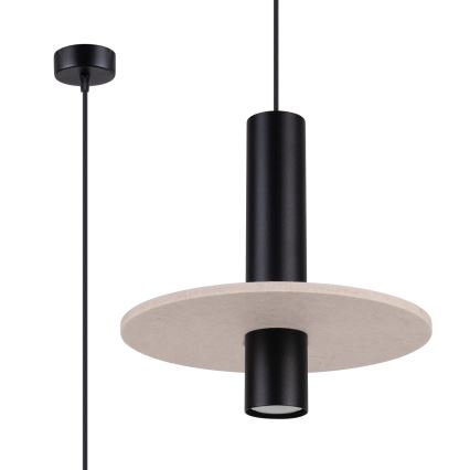 Pakaramā lampa uz vada PELTA 1xGU10/10W/230V melna/krēmīga