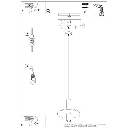 Pakaramā lampa uz vada PELTA 1xGU10/10W/230V melna/krēmīga