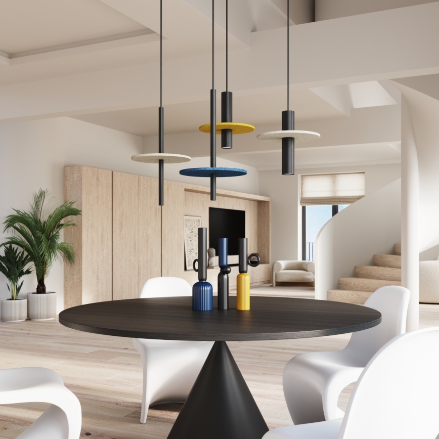 Pakaramā lampa uz vada PELTA 1xGU10/10W/230V melna/dzeltena