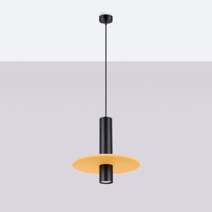 Pakaramā lampa uz vada PELTA 1xGU10/10W/230V melna/dzeltena