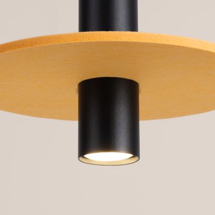 Pakaramā lampa uz vada PELTA 1xGU10/10W/230V melna/dzeltena