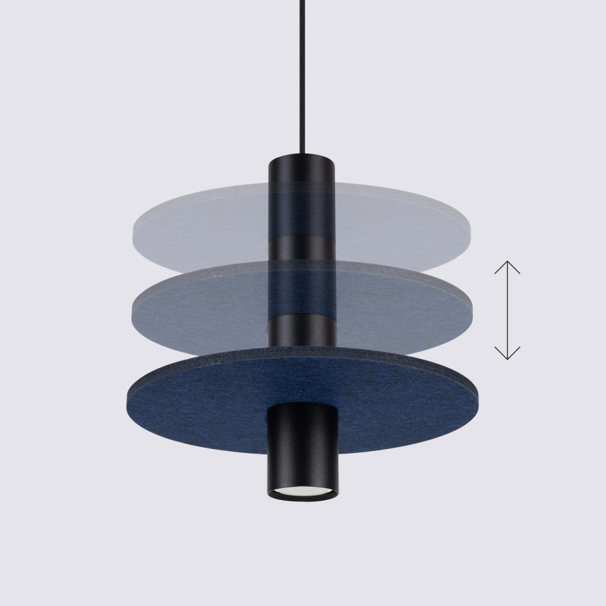 Pakaramā lampa PELTA ar stiepli 1xGU10/10W/230V melna/zila
