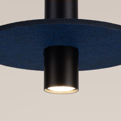 Pakaramā lampa PELTA ar stiepli 1xGU10/10W/230V melna/zila