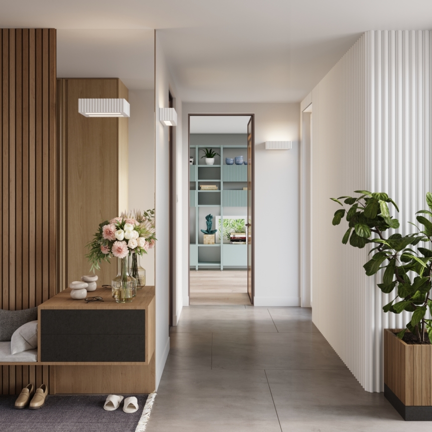 Sienas gaismeklis RIGATA 1xE27/15W/230V keramika/balts