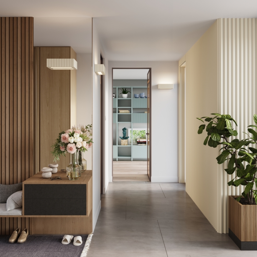 Sienas lampa RIGATA 1xE27/15W/230V keramiska/krēmkrāsaina