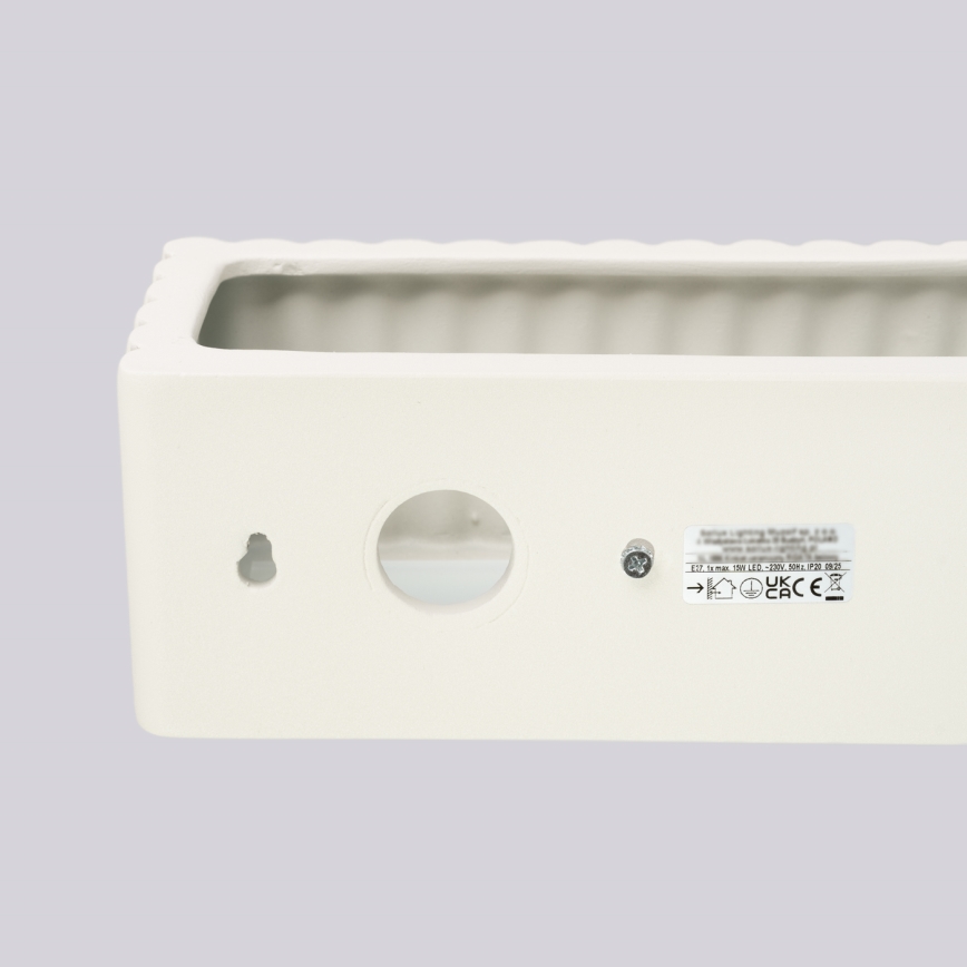 Sienas lampa RIGATA 1xE27/15W/230V keramiska/krēmkrāsaina