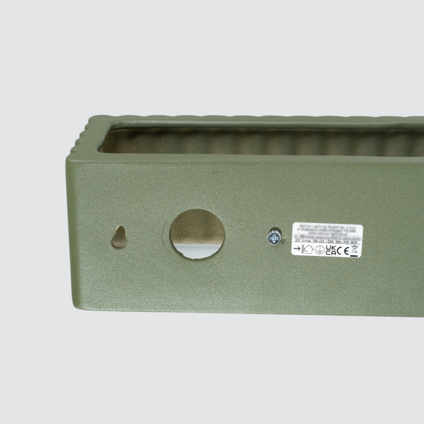 Sienas gaismeklis RIGATA 1xE27/15W/230V keramika/zaļa