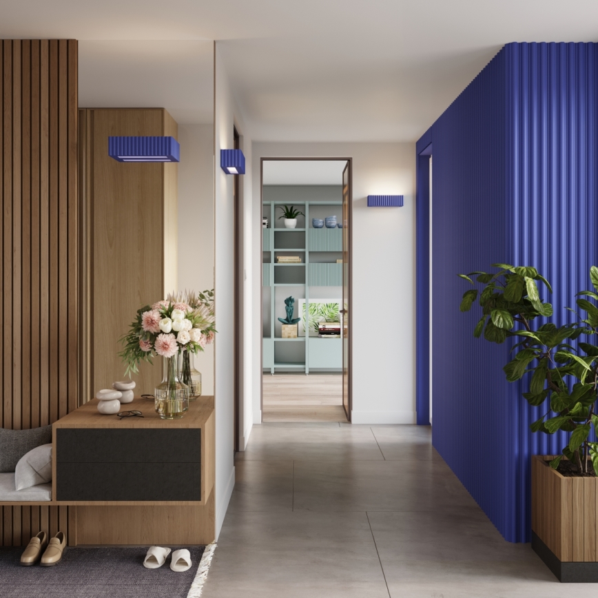 Sienas gaismeklis RIGATA 1xE27/15W/230V keramika/zila