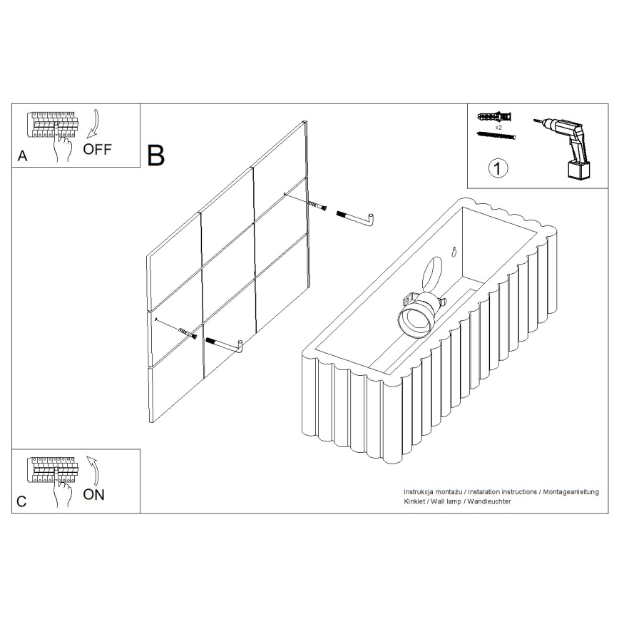 Sienas gaismeklis RIGATA 1xE27/15W/230V keramika/zila