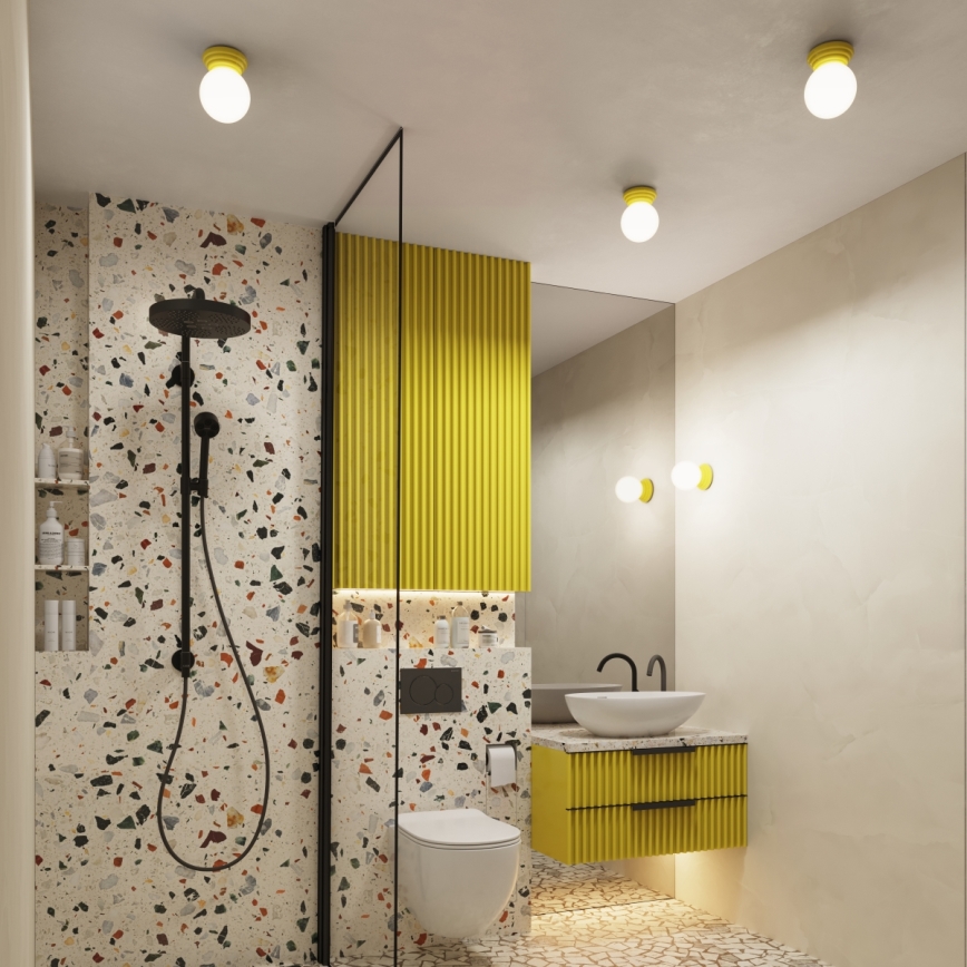 Vannas istabas sienas gaismeklis ZORI 1xG9/8W/230V IP44 dzeltens