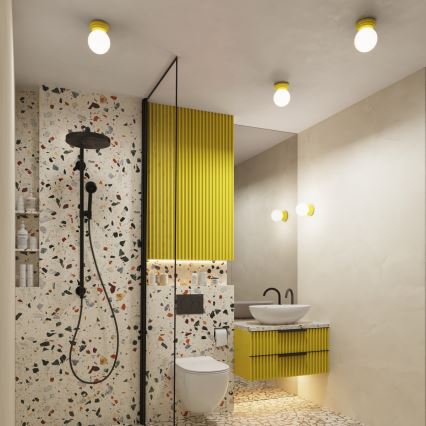 Griestu gaismeklis vannas istabai ZORI 1xG9/8W/230V Ø 12 cm IP44 dzeltena