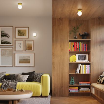 Griestu gaismeklis vannas istabai ZORI 1xG9/8W/230V Ø 12 cm IP44 dzeltena