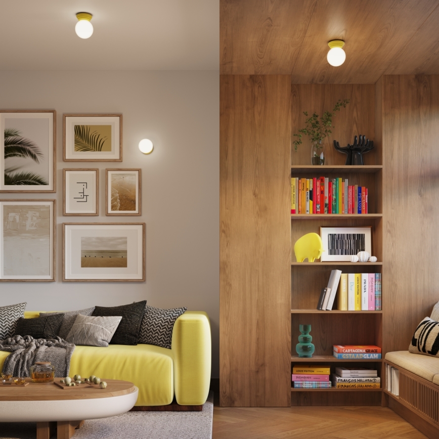 Griestu gaismeklis vannas istabai ZORI 1xG9/8W/230V Ø 12 cm IP44 dzeltena