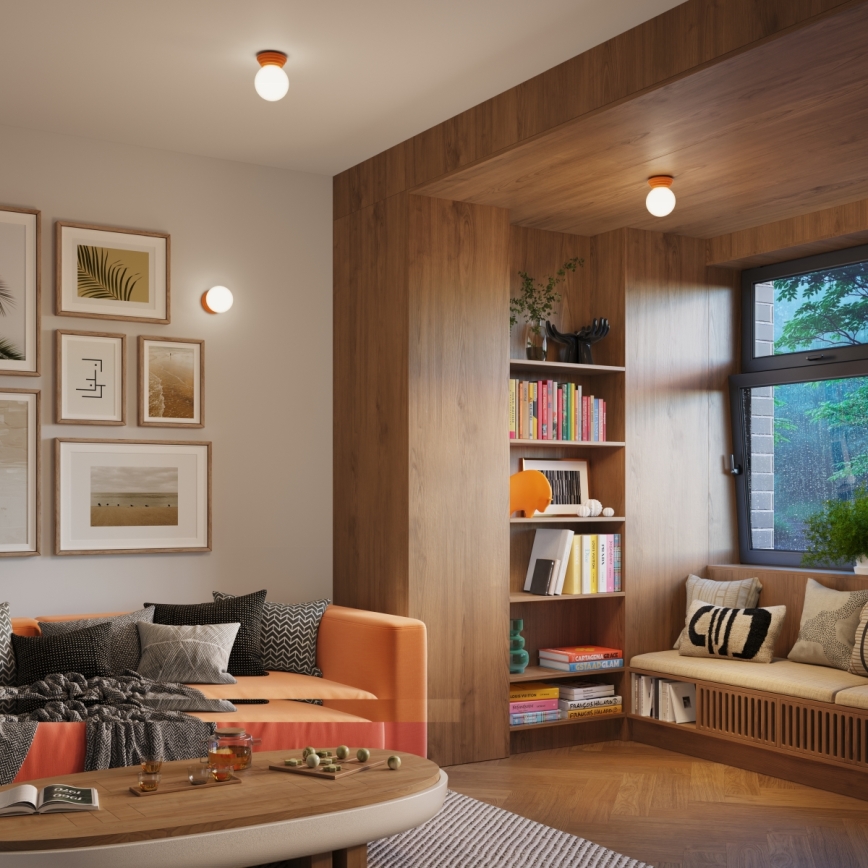 Griestu lampa vannas istabai ZORI 1xG9/8W/230V, diametrs 12 cm, IP44, oranža