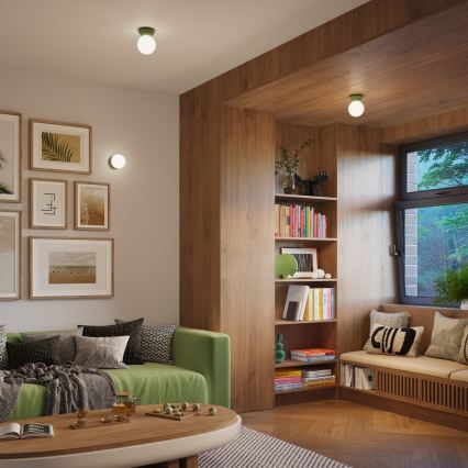 Vannas istabas griestu lampa ZORI 1xG9/8W/230V Ø 12 cm IP44 zaļa