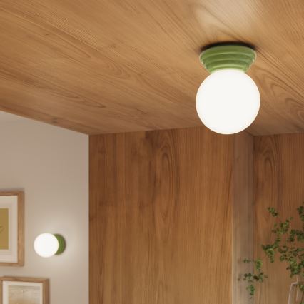 Vannas istabas griestu lampa ZORI 1xG9/8W/230V Ø 12 cm IP44 zaļa