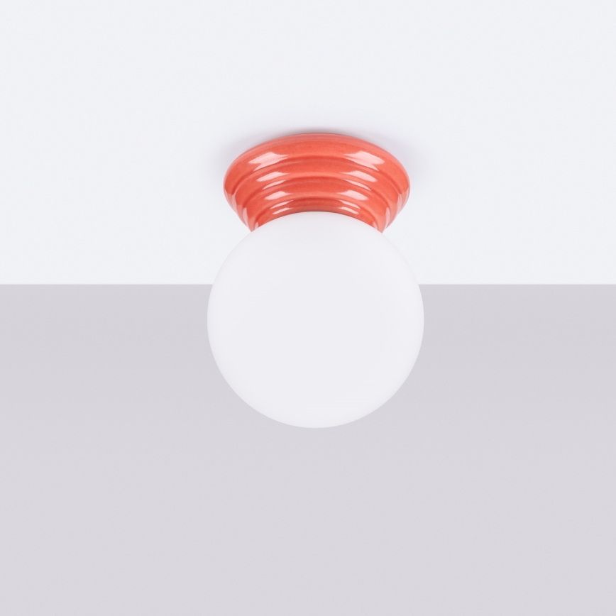 Griestu lampa vannas istabai ZORI 1xG9/8W/230V, Ø 12 cm, IP44, rozā