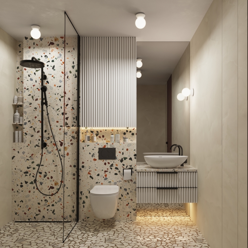 Vannas istabas sienas gaismeklis ZORI 1xG9/8W/230V IP44 balts