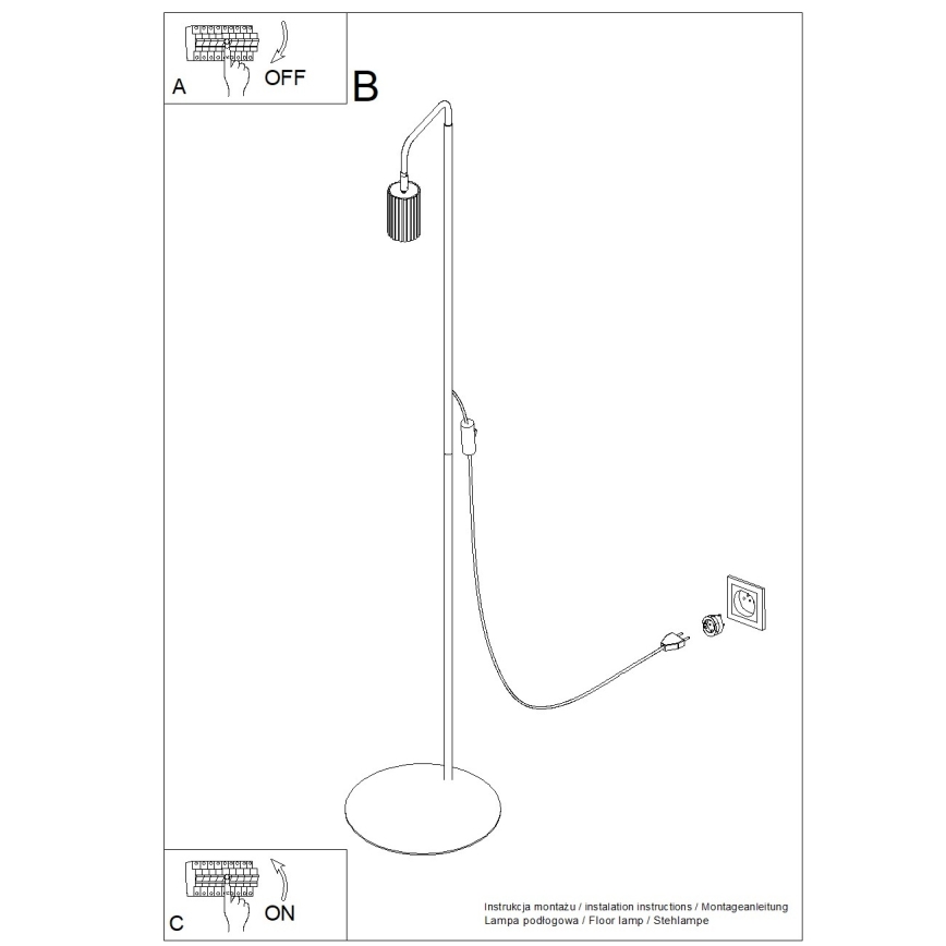 Grīdas lampa KARBON 1xGU10/10W/230V balta