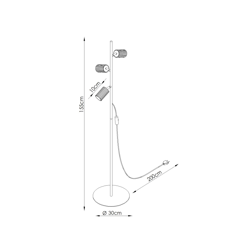 Grīdas lampa KARBON 3xGU10/10W/230V balta