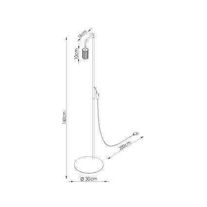 Grīdas lampa KARBON 1xGU10/10W/230V melna