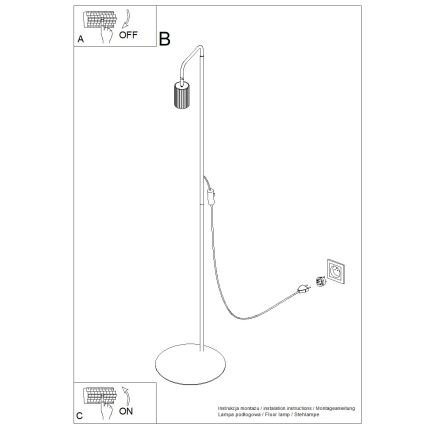 Grīdas lampa KARBON 1xGU10/10W/230V melna