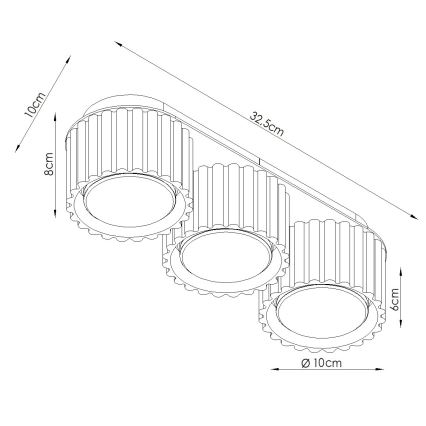 Virziena gaismeklis AURA 3xGX53/10W/230V oranžs
