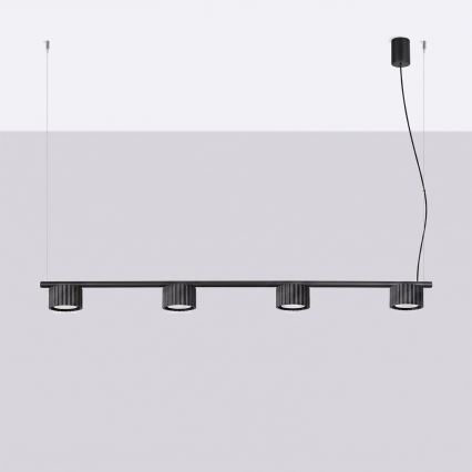 Piekaramā lustra uz troses AURA 4xGX53/10W/230V melna