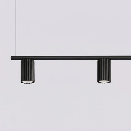 Griestu lampa KARBON ar kabeļa pakarinājumu, 4x GU10/10W/230V, melna
