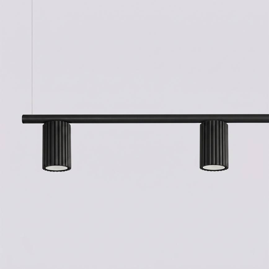 Griestu lampa KARBON ar kabeļa pakarinājumu, 4x GU10/10W/230V, melna