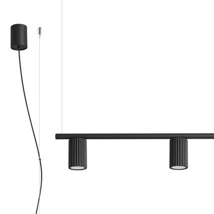 Griestu lampa KARBON ar kabeļa pakarinājumu, 4x GU10/10W/230V, melna