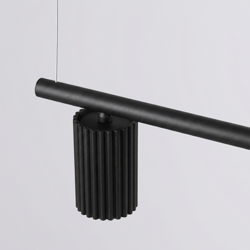 Griestu lampa KARBON ar kabeļa pakarinājumu, 4x GU10/10W/230V, melna