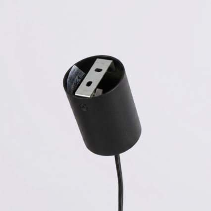 Griestu lampa KARBON ar kabeļa pakarinājumu, 4x GU10/10W/230V, melna