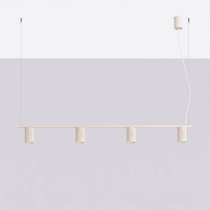 Lustra uz kabeļa KARBON 4xGU10/10W/230V krēmkrāsaina